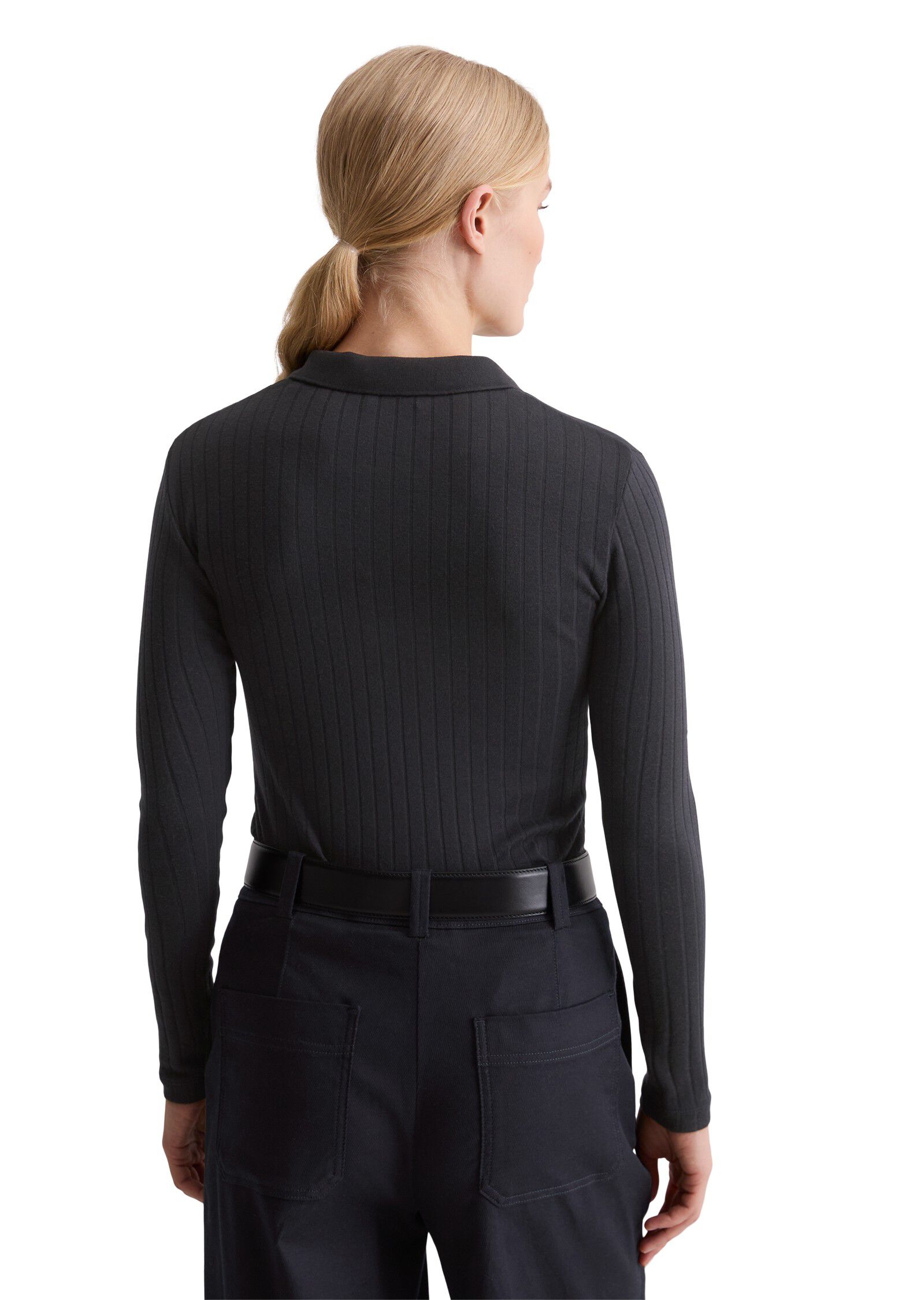 Jersey polo, long sleeve