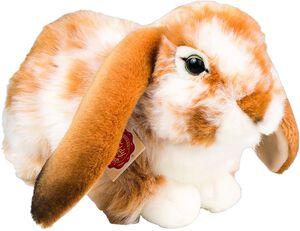 Teddy Hermann - Liggende kanin brun-hvid 30 cm