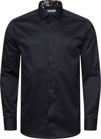 Contemporary Fit Light Blue Solid Floral Effect Signature Twill Shirt
