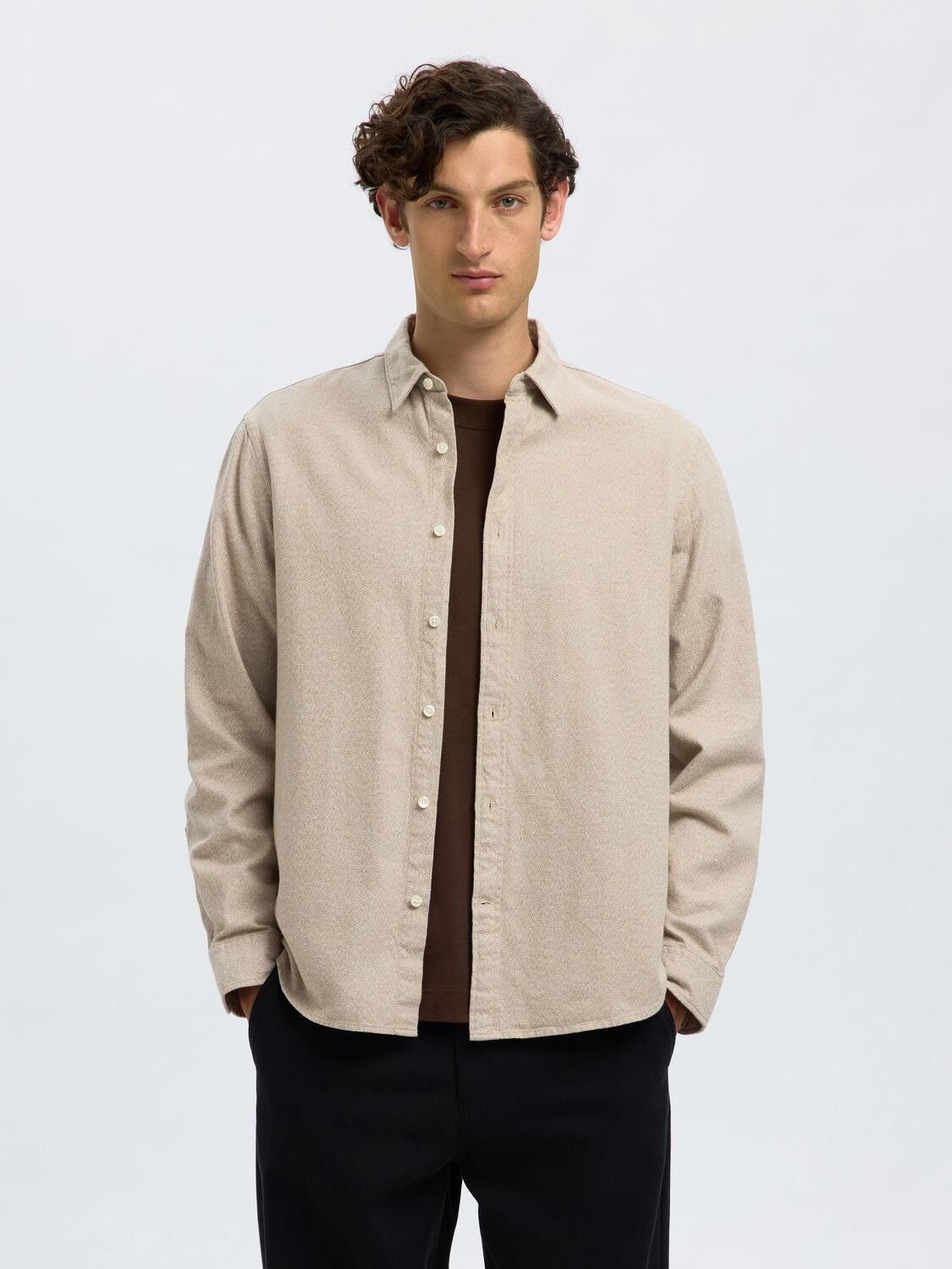 SLHREGNOAH BRUSHED TWIST SHIRT LS N