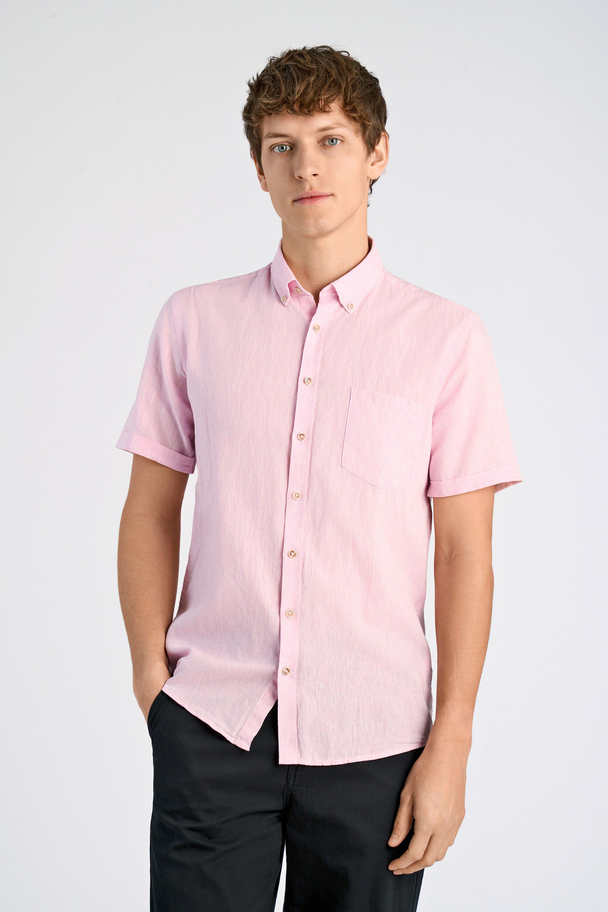 Cotton/linen shirt S/S