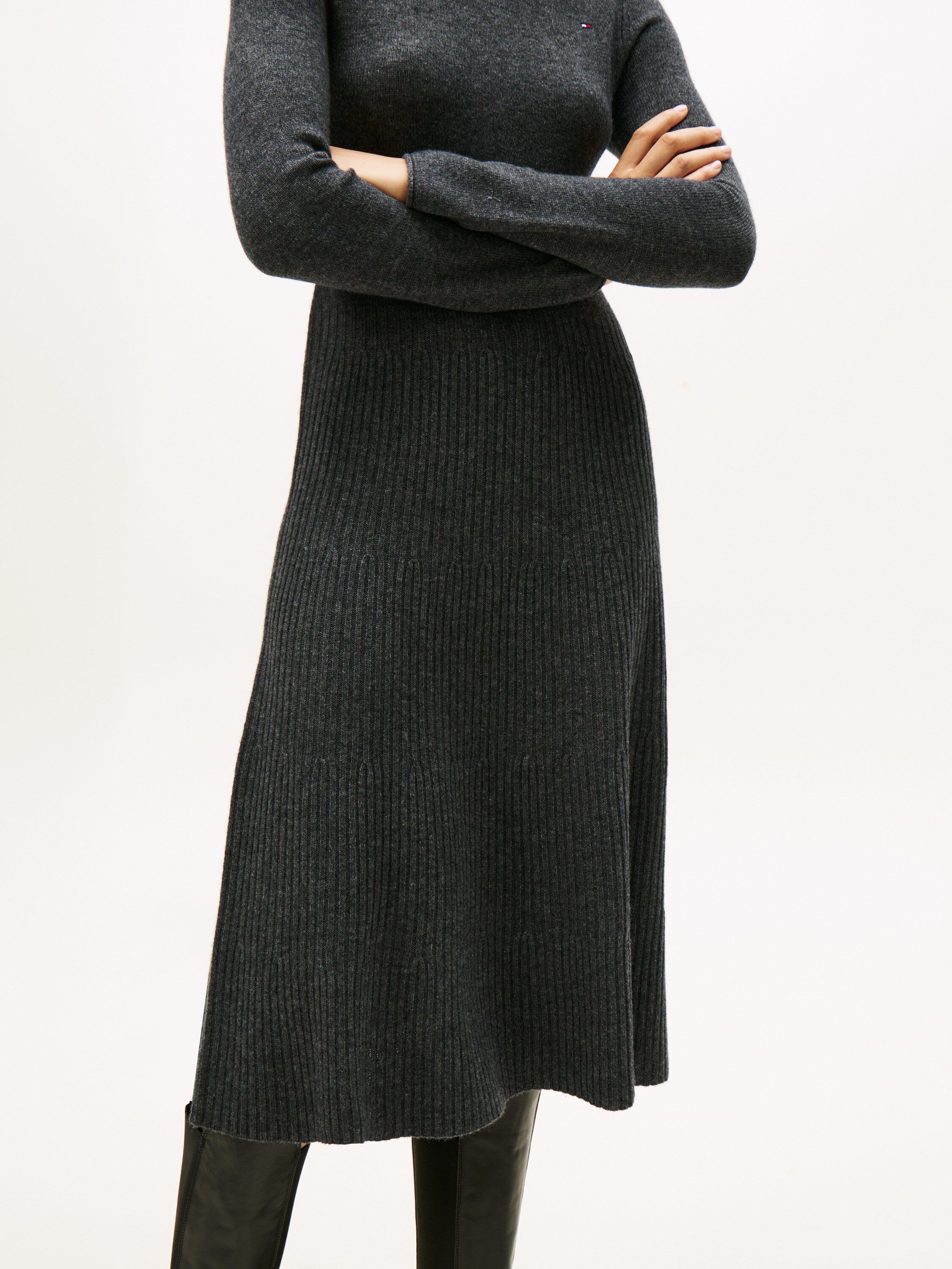 SOFT WOOL LS MOCK-NK SWT DRESS