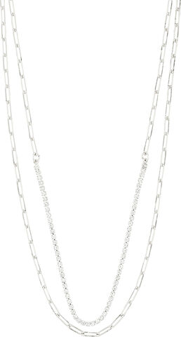 ROWAN recycled necklace, 2-in-1, silver-plated