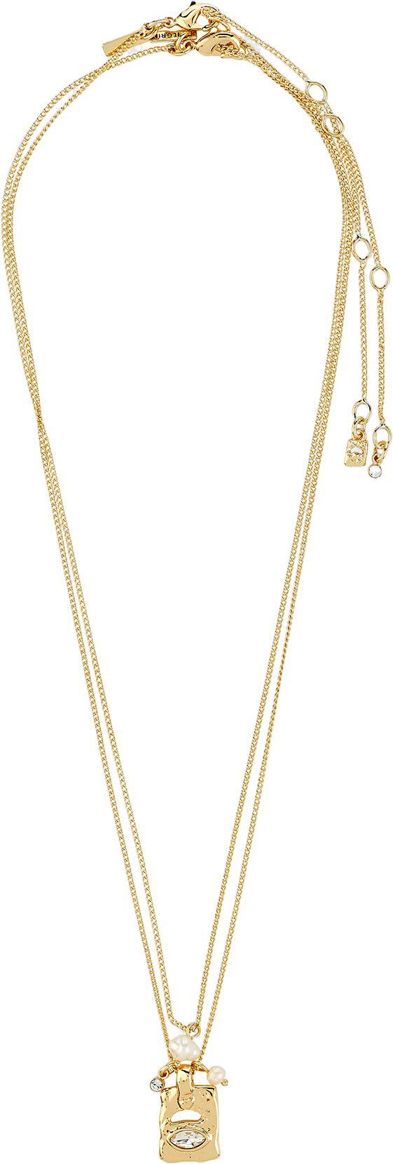 FIRE halsk&aelig;de 2-i-1 s&aelig;t, guldbelagt