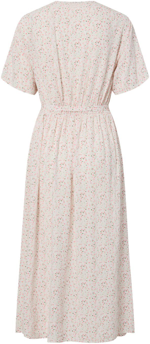 PCBARRI SS MIDI V-NECK DRESS WVN MS