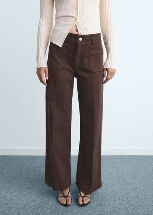 Wide leg jeans with pockets