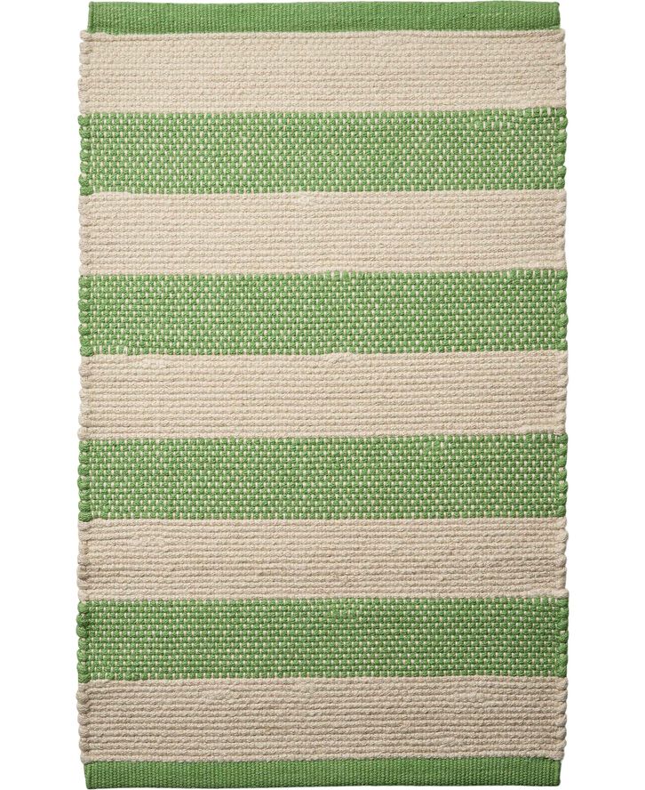 stripe/natur-grøn, tæppe