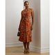 Floral Twist-Front Stretch Jersey Dress