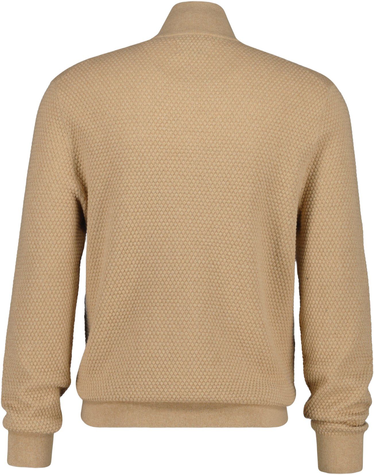 TEXTURED COTTON MERINO HALF ZIP