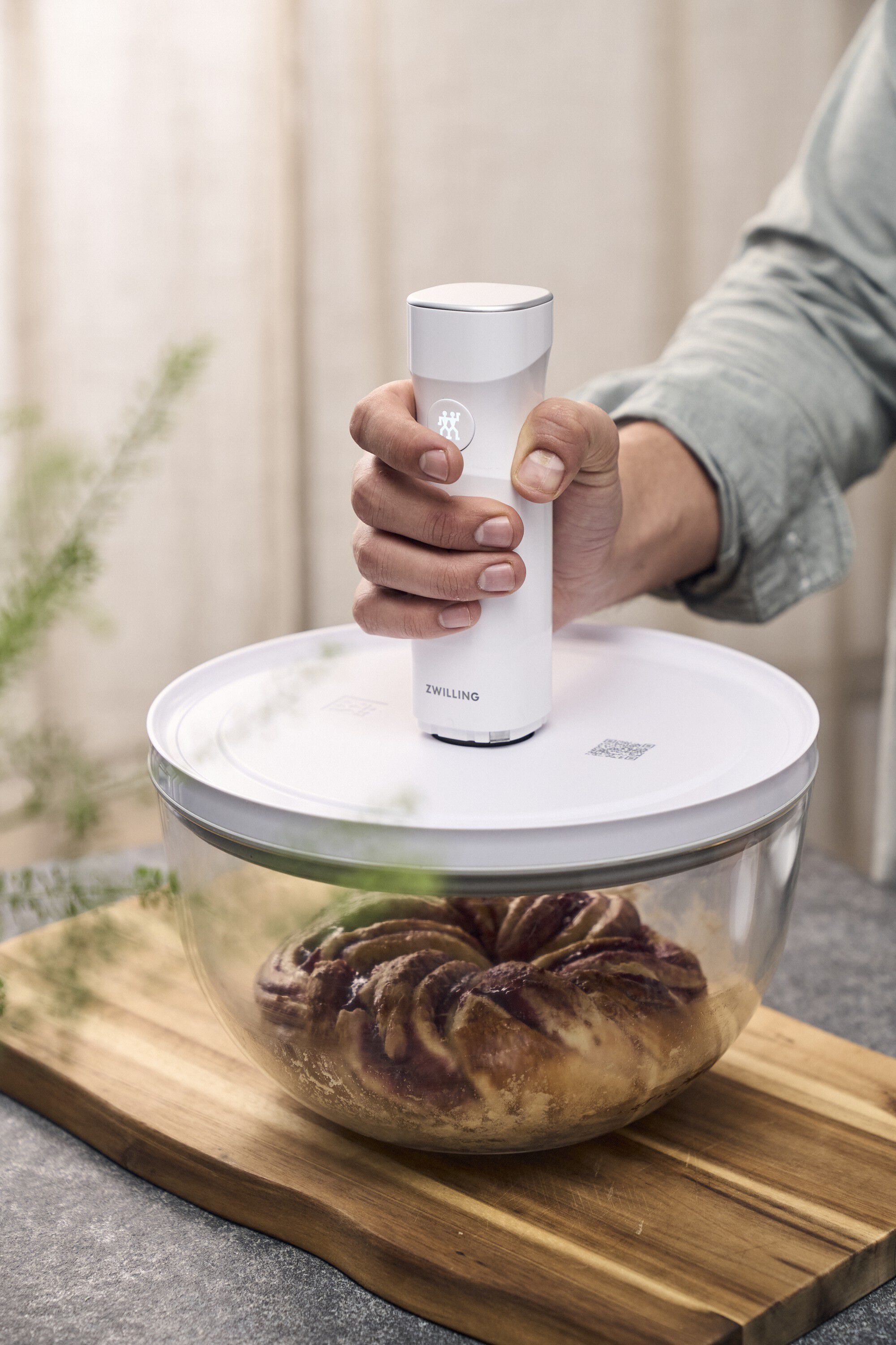 Fresh & Save BOWLS L&aring;g til vakuumsk&aring;l L / 24 cm, Hvid