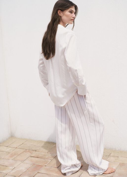 Semi-transparent striped shirt