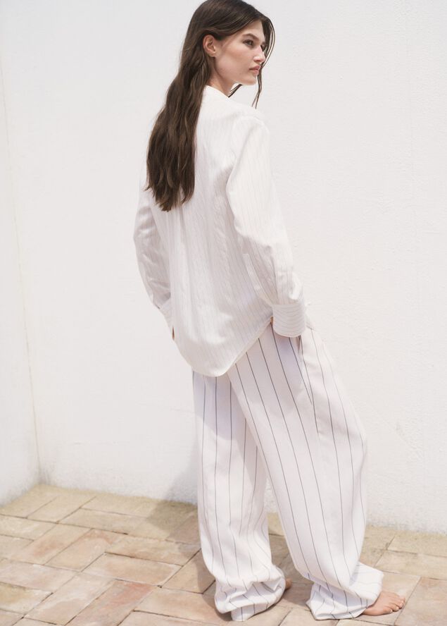 Semi-transparent striped shirt