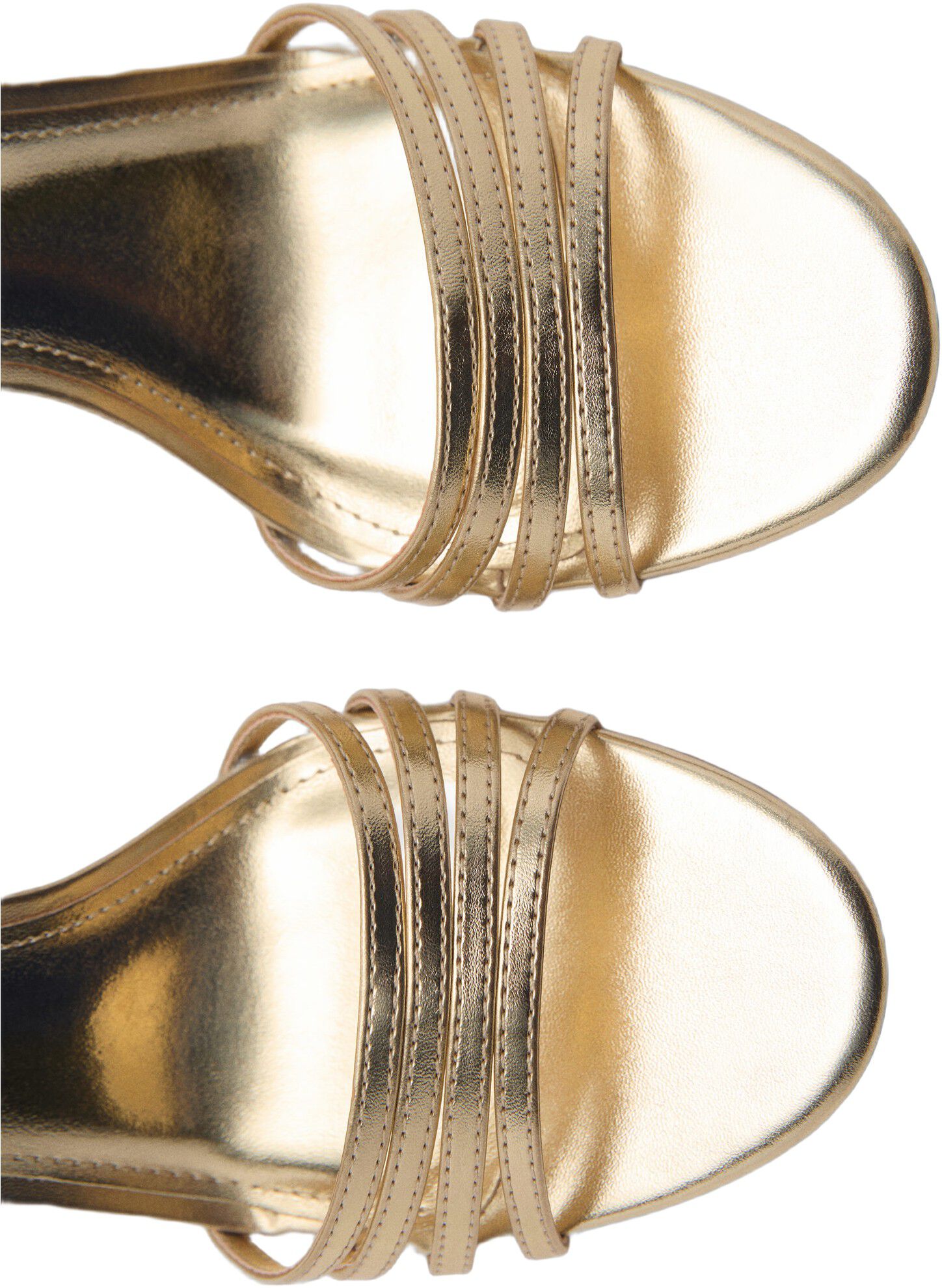 Combined strap heeled sandal