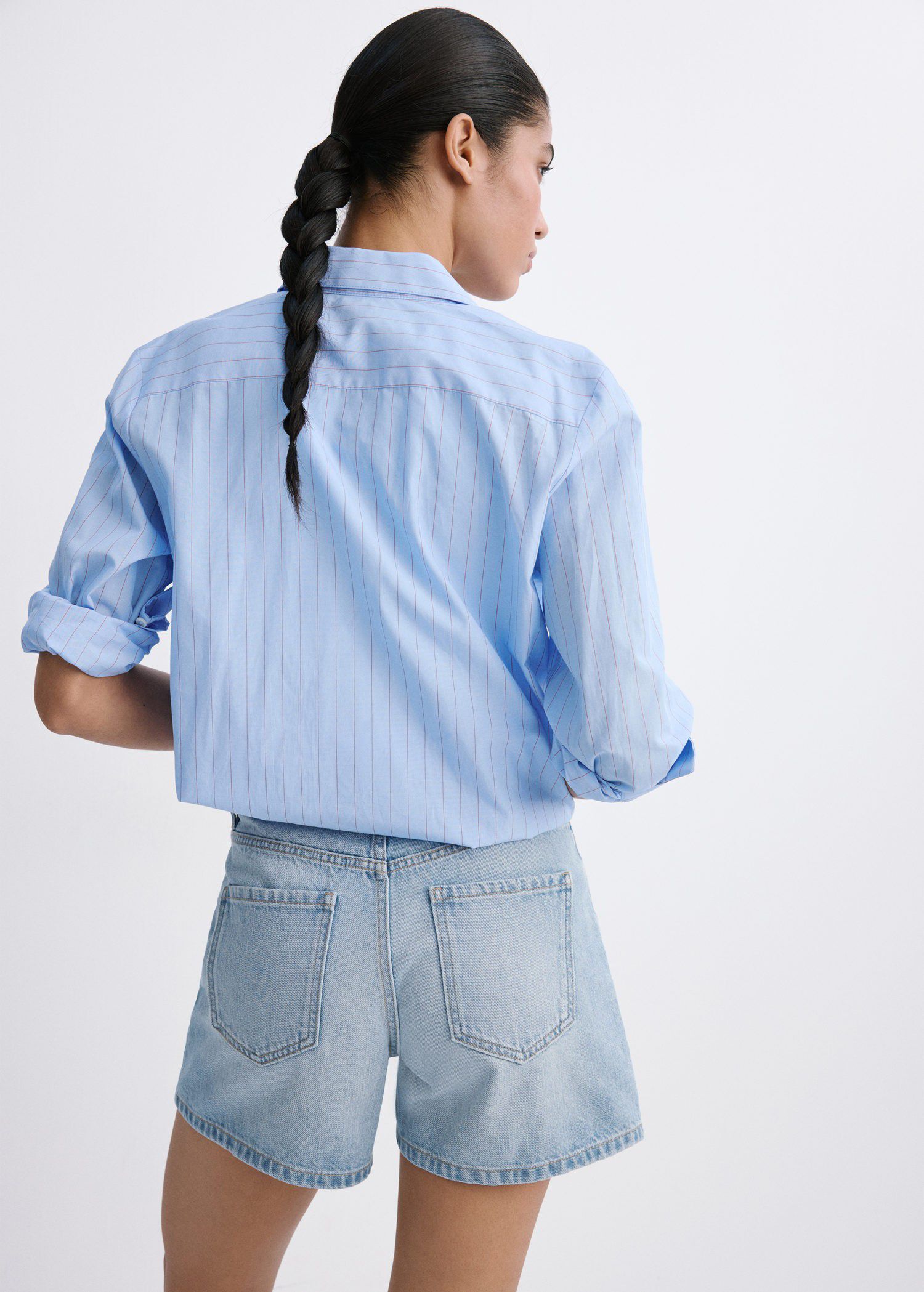 Straight-fit denim shorts
