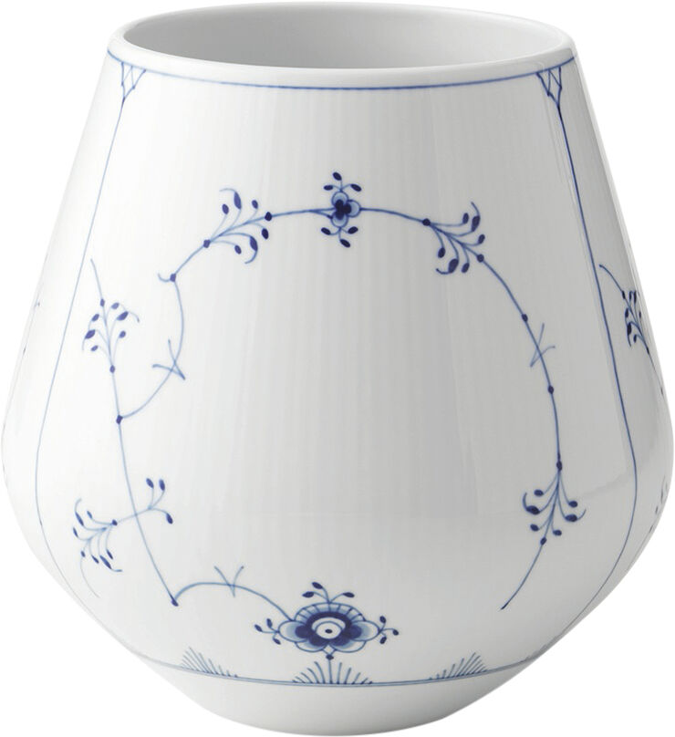 Musselmalet Riflet 20,5 cm vase - stor