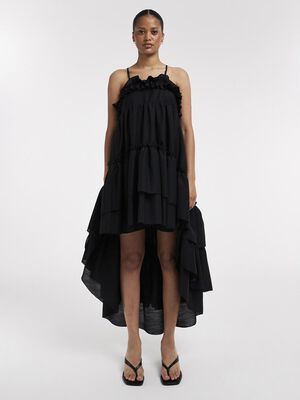 TSYVONNE SL FRILL MIDI DRESS WVN