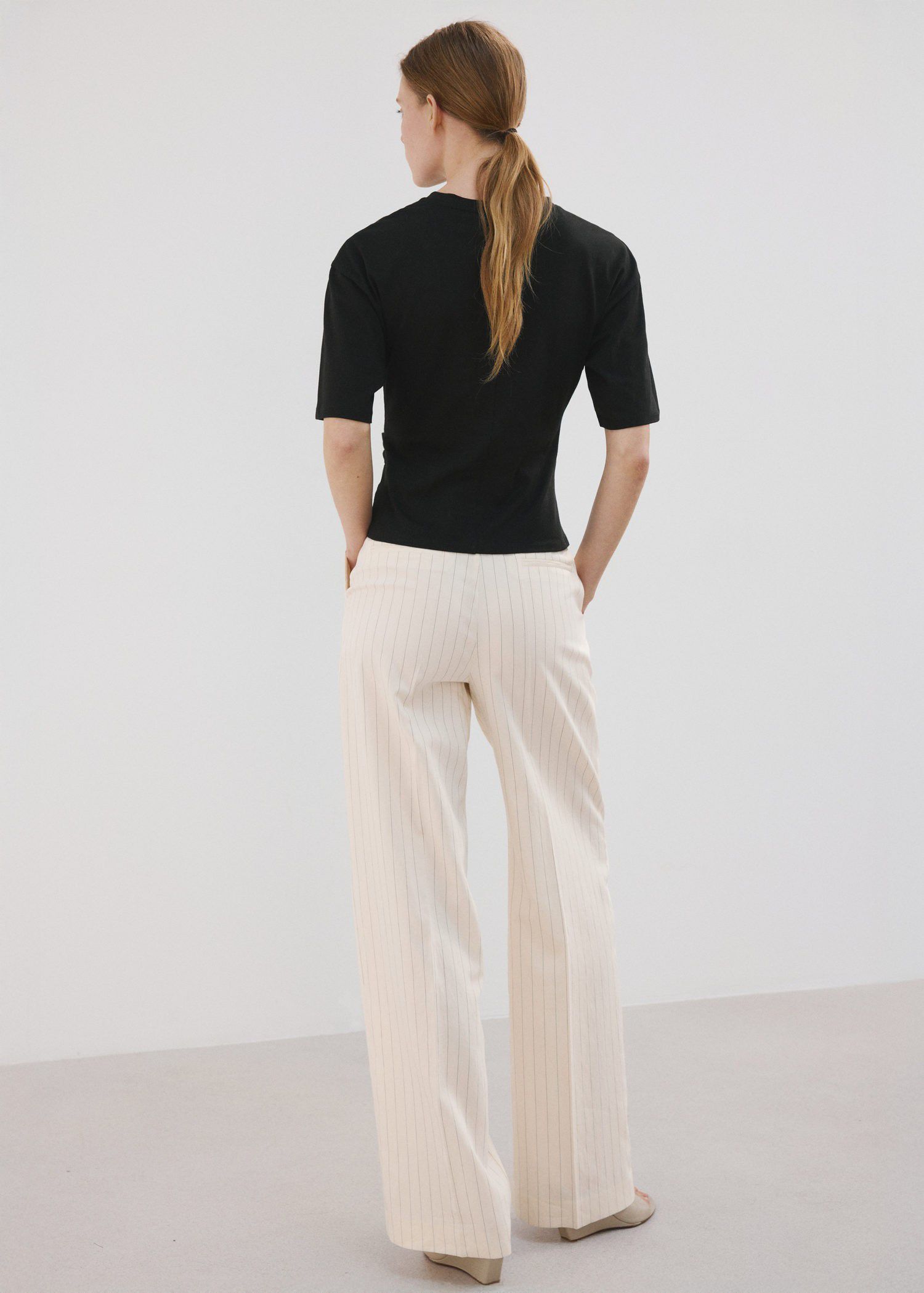 Cotton t-shirt with pucker detail