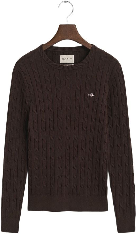 STRETCH COTTON CABLE C-NECK