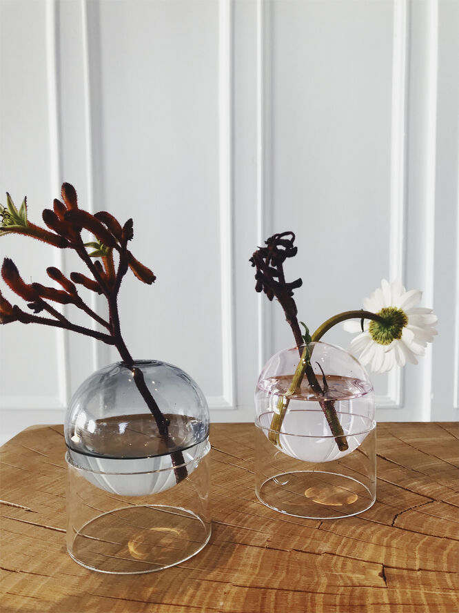 STANDING FLOWER BUBBLE, LOW TUBE, SMOKE, 802050S