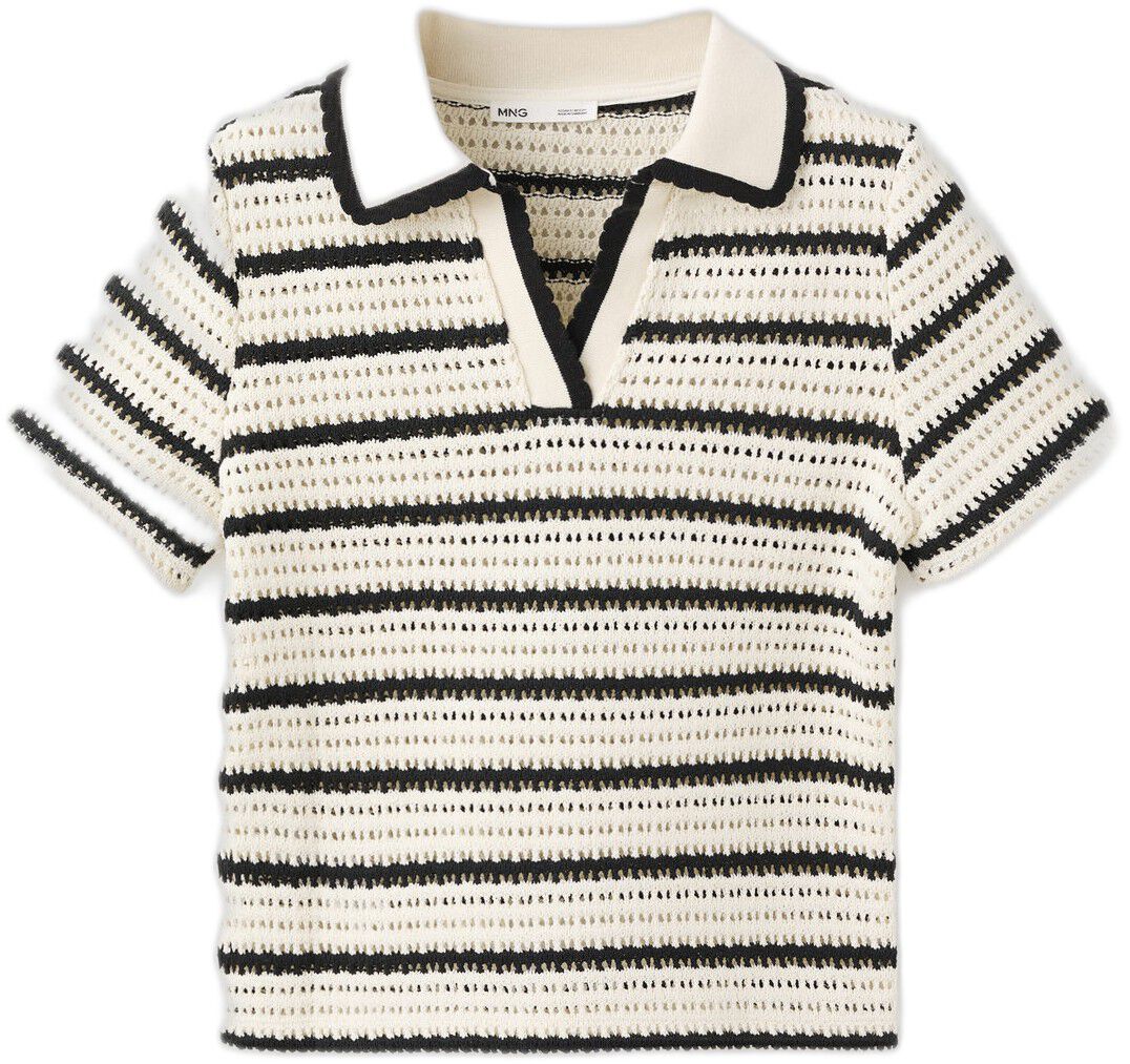 Striped crochet polo