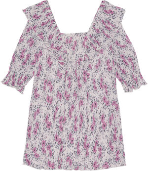 Pleated Georgette Ruffle Mini Dress