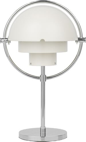 Multi-Lite Portable Lamp, EU Base: Chrome, Shade: White Semi