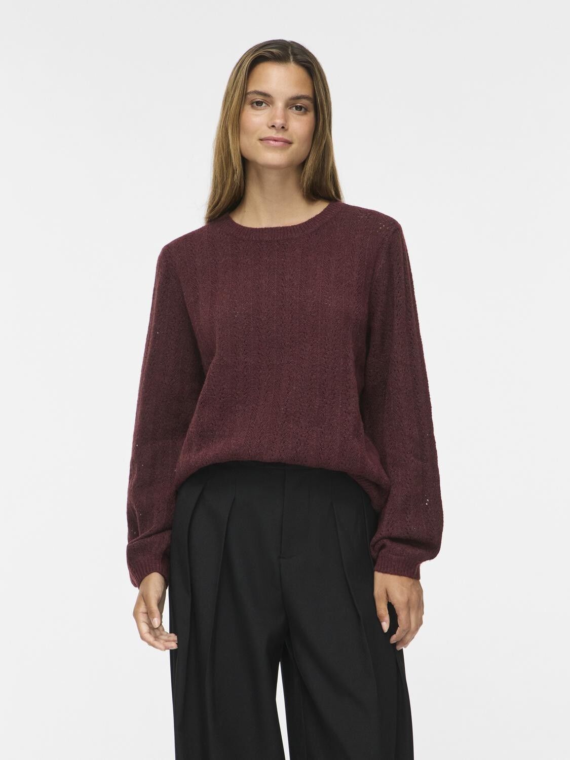 VILIGA POINTELLE L/S O-NECK TOP -NO