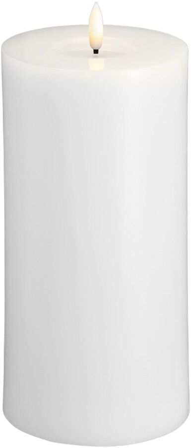 Moods & More - LED Pillar Candles, Silk, Melted, Classic whi