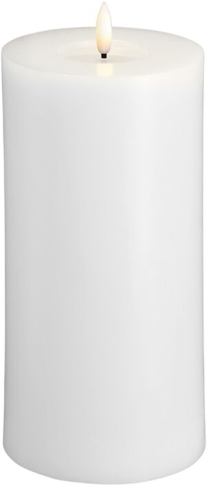 Moods & More - LED Pillar Candles, Silk, Melted, Classic whi