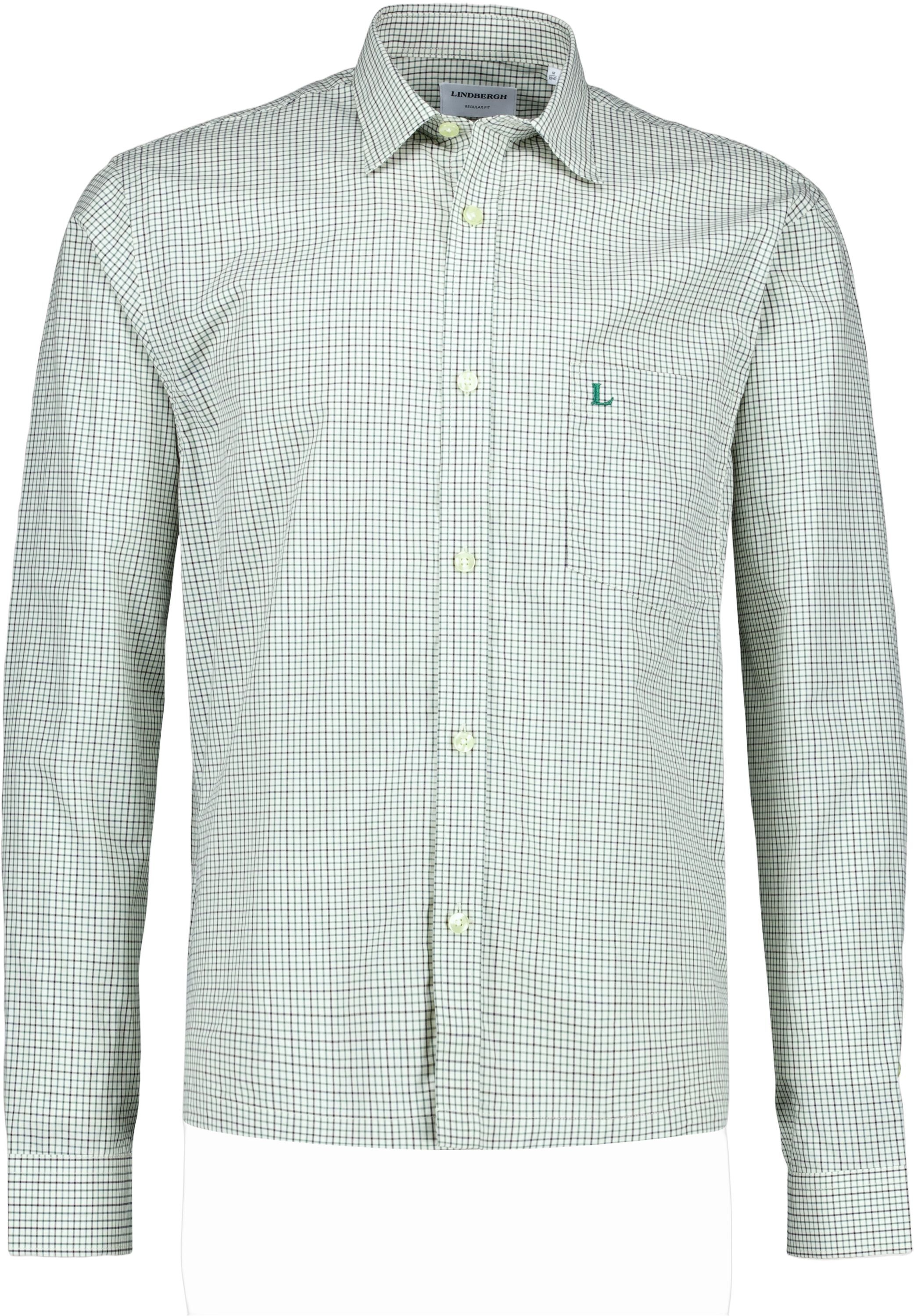 Plain check cropped shirt L/S