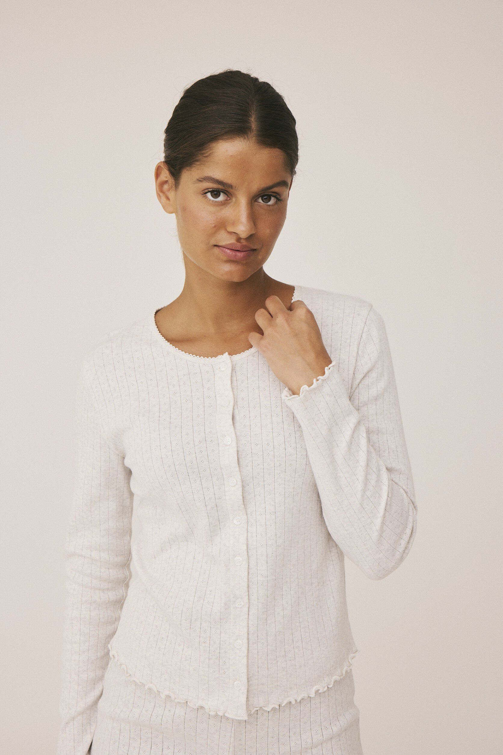 Eloise 10 Cardigan Pointelle - 100% &Oslash;kologisk Bomuld GOTS