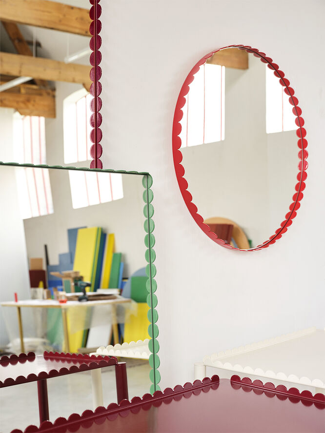 Arcs Mirror-Round-Red