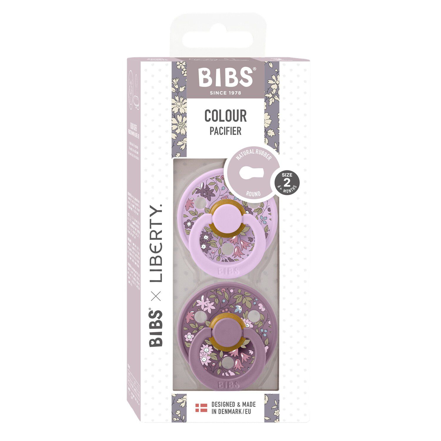 BIBS x Liberty 2 PACK Colour Chamomile Lawn Latex Size 2 Vio