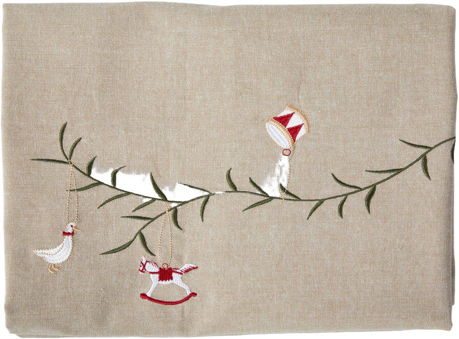 Dug m/broderi 140x240cm bomuld