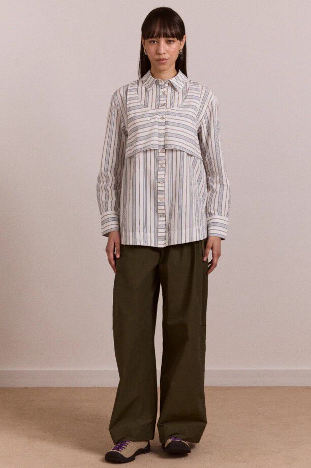 VALERIA DOUBLE LAYER SHIRT - CARAWAY STRIPE