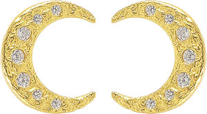 White half moon earrings