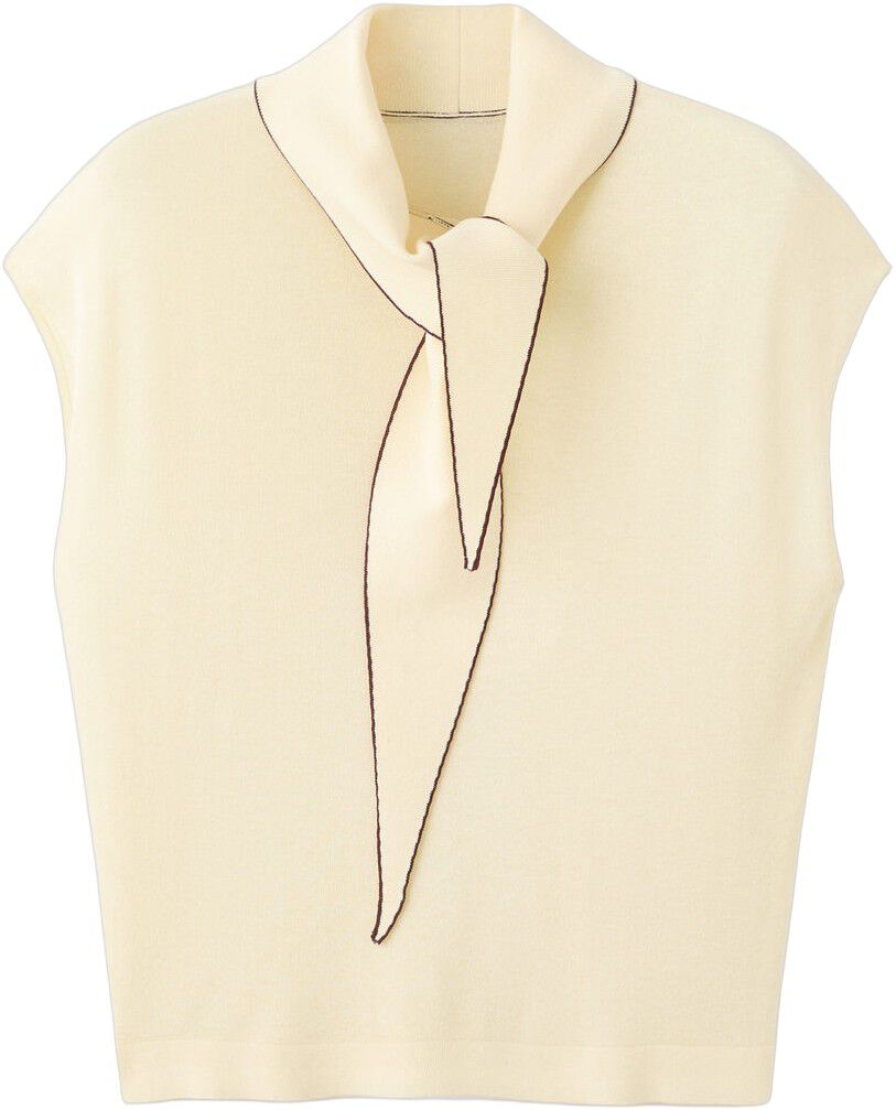 Knitted top with scarf detail