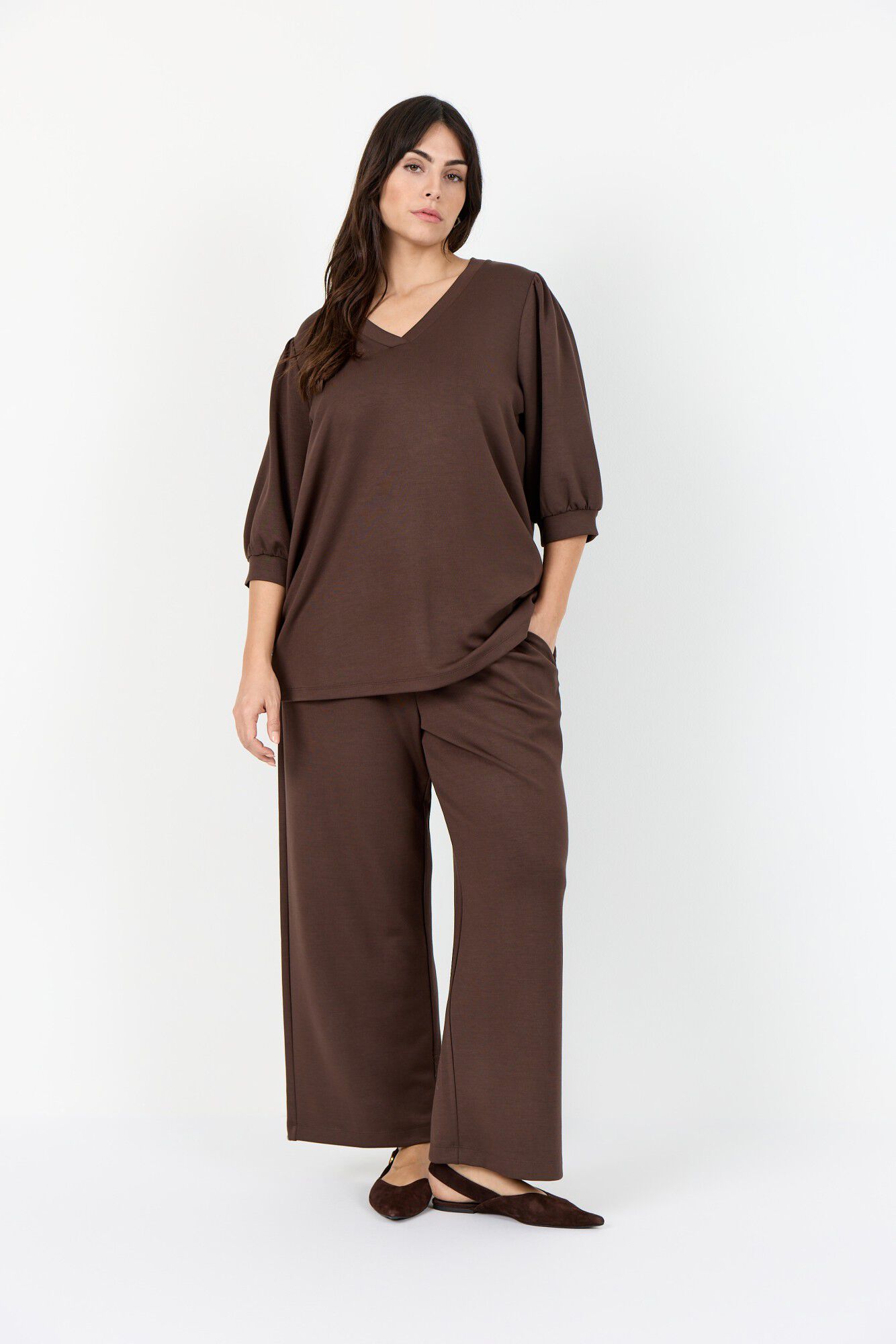 WA-SABINA 8 Bluse Brun