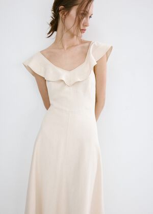 Ruffled linen dress