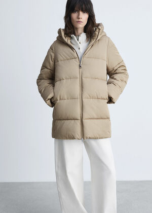 Hood quilted coat