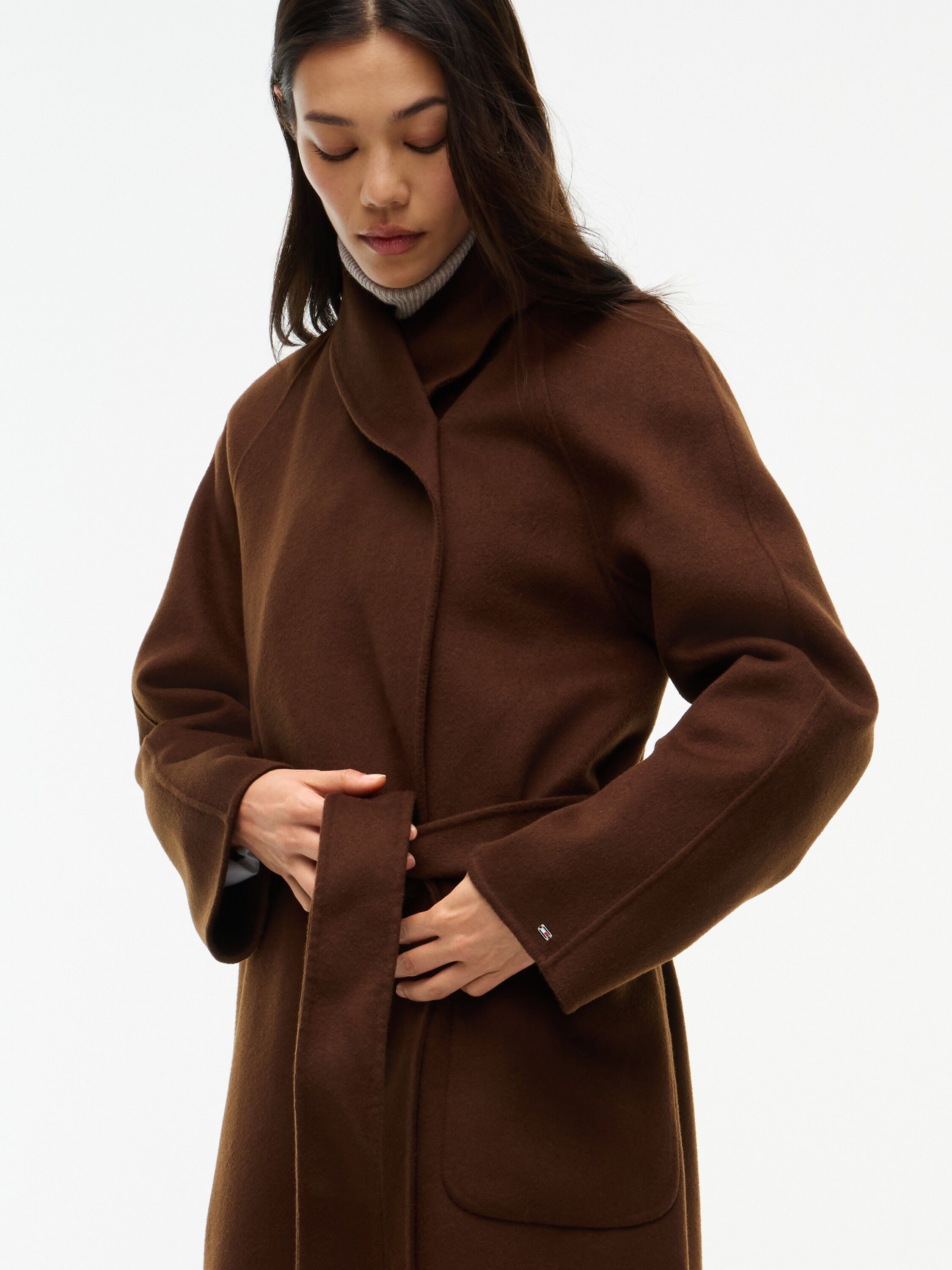 Shawl Collar Wool Blend Relaxed Coat