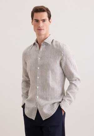 Linen shirt Slim 1/1 Kent-Collar Stripes