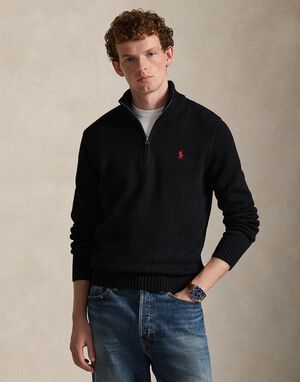Cotton Quarter-Zip Sweater