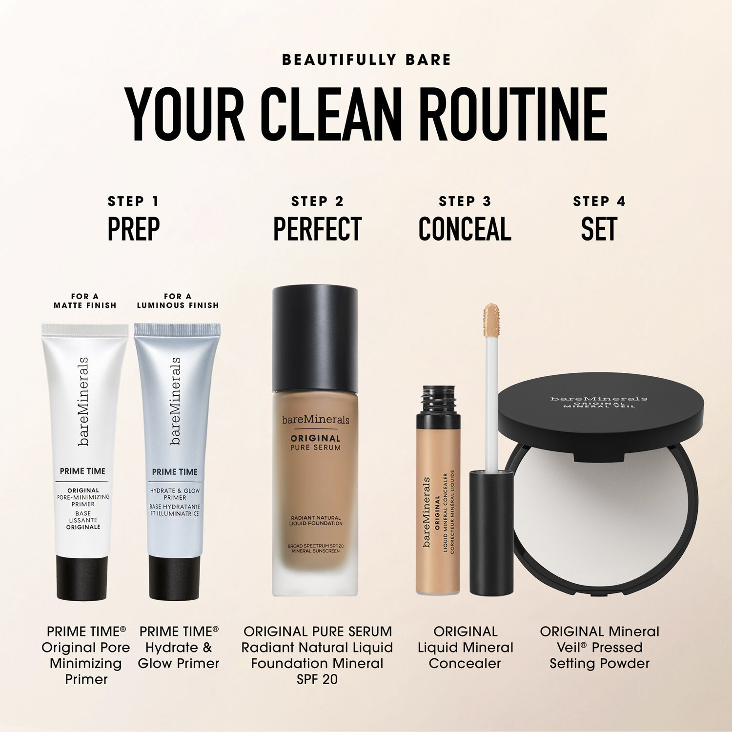 Original Pure Serum Radiant Natural Liquid Foundation Mineral SPF 20 M