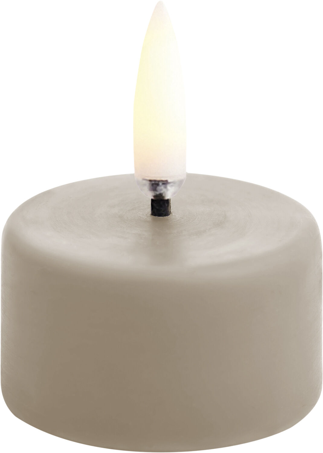 LED tealight 400~ battery incl., Sandstone plain, 3,9x2,1 cm