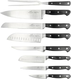 Knivsæt Pluton 8 dele Stål/Sort