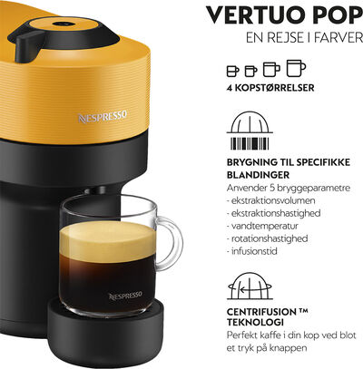 plakat undertøj Afrika Nespresso Vertuo Pop coffee machine fraDeLonghi, Mango Yeallo fra Nespresso  | 999.00 DKK | Magasin.dk