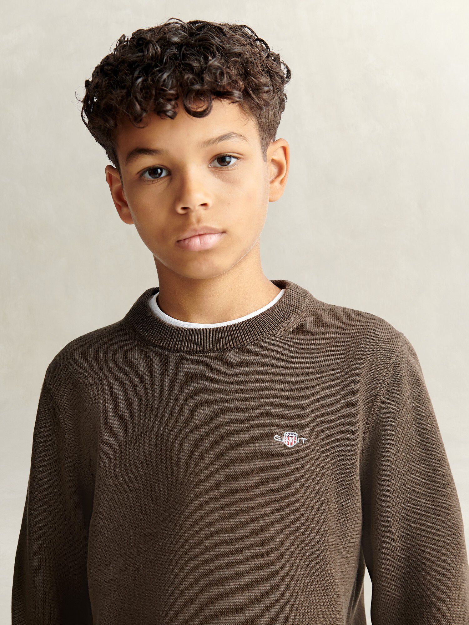 Shield Cotton Crew Neck Sweater