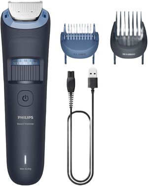 Skægtrimning med metalskær