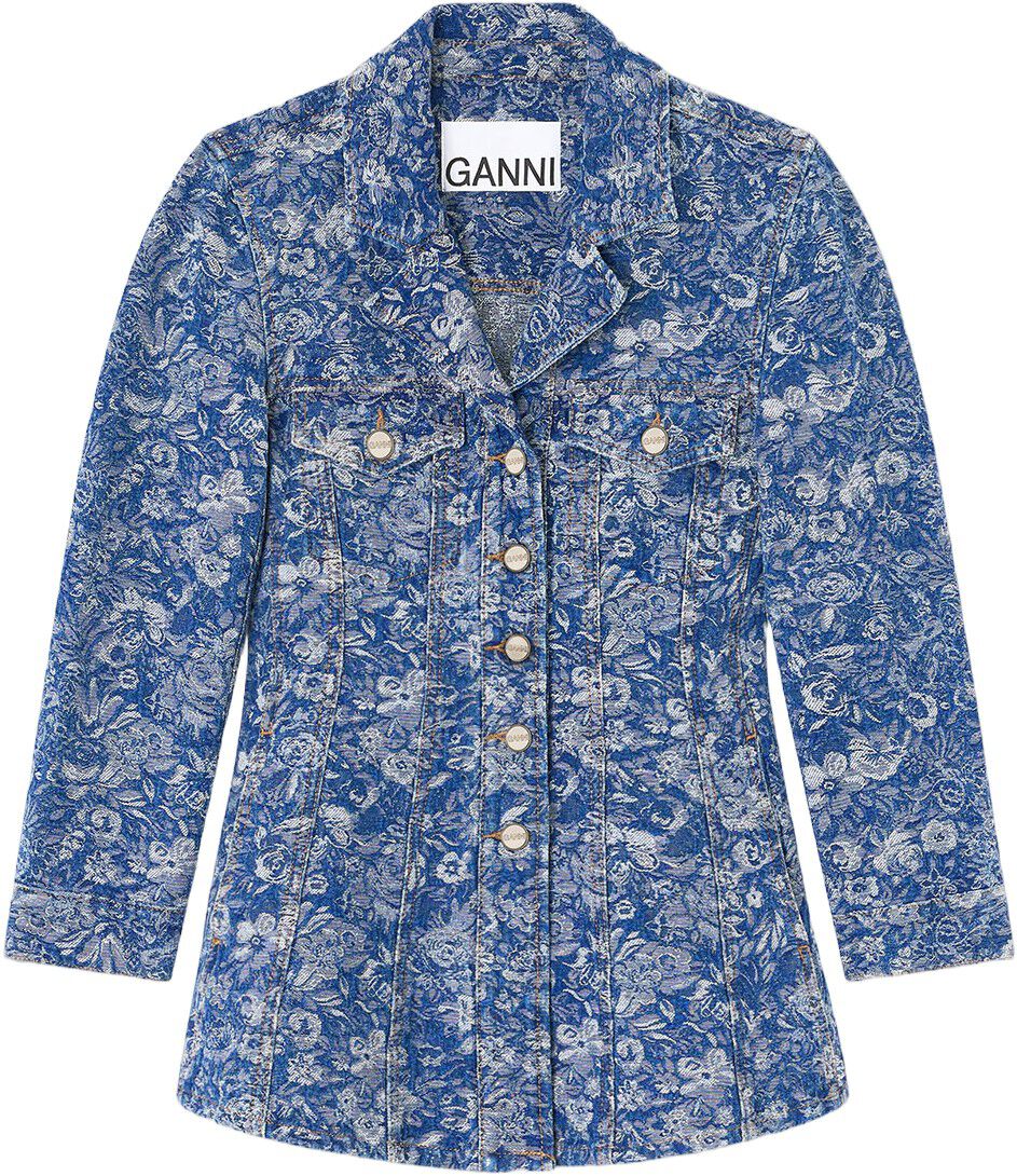 Tapestry Denim Fitted Blazer